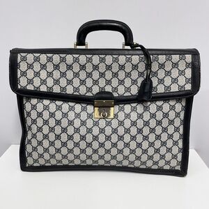 Gucci Black and Gray Monogram Briefcase